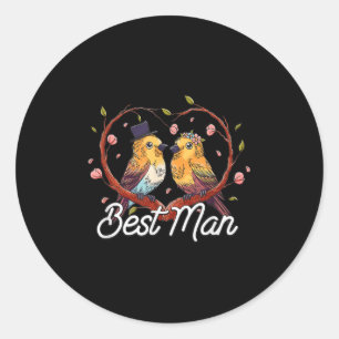 Pegatina Redonda El mejor hombre de novia Groomsmen el mejor hombre