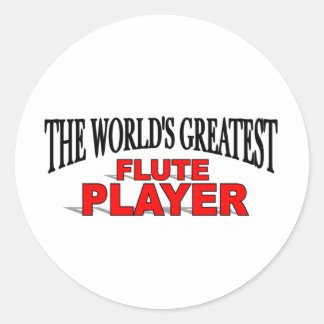 Pegatina Redonda El mejor jugador de flauta del mundo