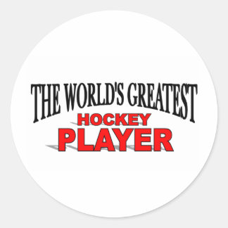 Pegatina Redonda El mejor jugador de hockey del mundo