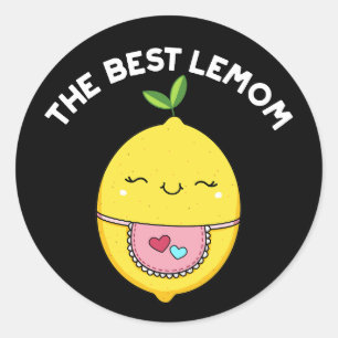 Pegatina Redonda El mejor Lemom Funny Lemon Pun Dark BG
