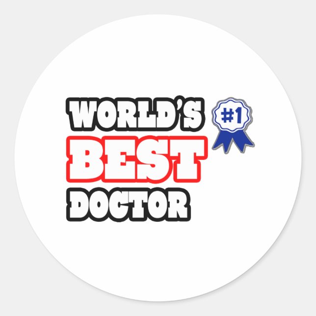 Pegatina Redonda El mejor Médica del mundo (Anverso)