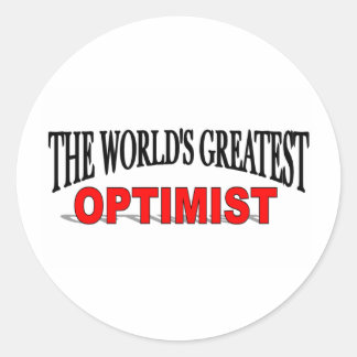 Pegatina Redonda El mejor optimista del mundo