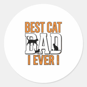 Pegatina Redonda El mejor padre de gato de la historia Diseño de ca