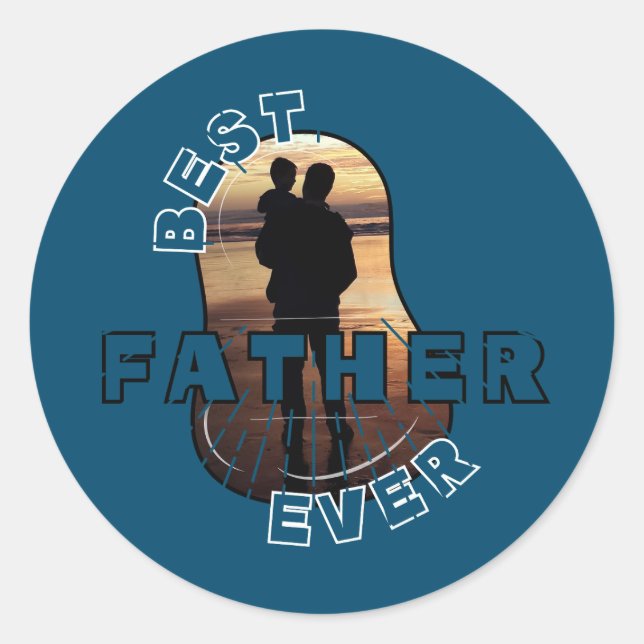 Pegatina Redonda El mejor padre de la historia (Anverso)