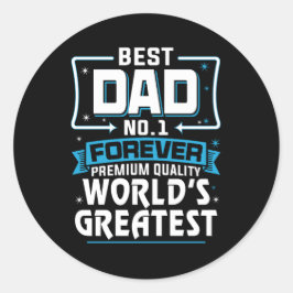 Pegatina Redonda El mejor padre del mundo para hombres, el mejor nú