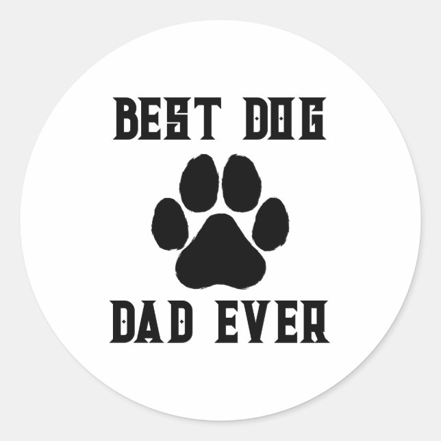 Pegatina Redonda El mejor padre del perro jamás pee el texto del Pe (Anverso)