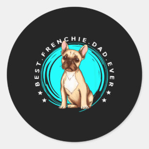 Pegatina Redonda El mejor padre francés Bulldog padre perro L