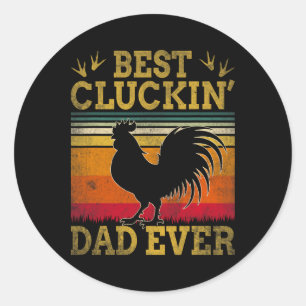 Pegatina Redonda El Mejor Papá Cluckin de Todos los Tiempos Día del