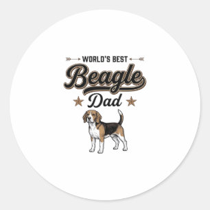 Pegatina Redonda El mejor papá de Beagle del mundo vintage perro