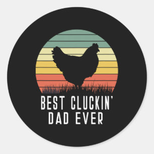 Pegatina Redonda El mejor papa de Cluckin del mundo del pollo papá