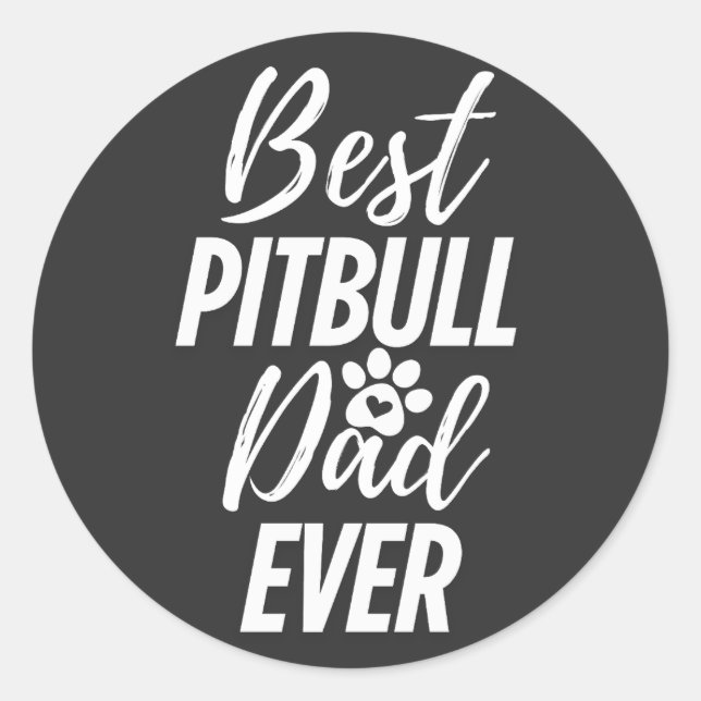 Pegatina Redonda El mejor papá de Pitbull (Anverso)