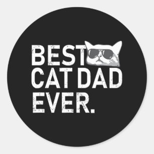 Pegatina Redonda El mejor papá del gato que alguna vez ha sido padr