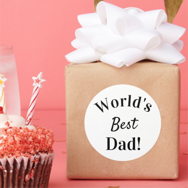 Pegatina Redonda el mejor papá del mundo! los padres días estiloso  (Fiesta)