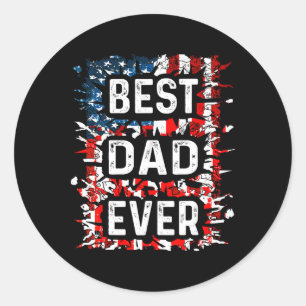 Pegatina Redonda El mejor papá gracioso del día de los padres nos d