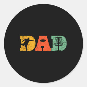 Pegatina Redonda El Mejor Papá Por El Golf De Par Disk Dad Volando