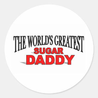 Pegatina Redonda El mejor papi azucarero del mundo