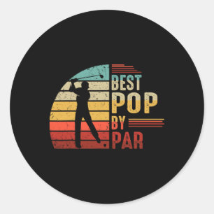 Pegatina Redonda El Mejor Pop De Par Golf Lover Padres Regalos Por