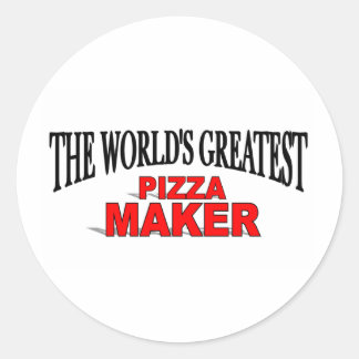 Pegatina Redonda El mejor productor de pizza del mundo