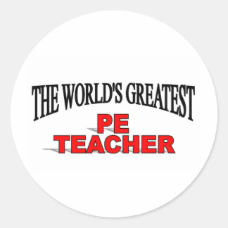 Pegatina Redonda El mejor profesor de educación física del mundo