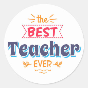 Pegatina Redonda El mejor profesor nunca