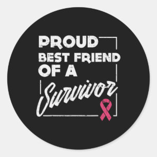 Pegatina Redonda El mejor regalo de apoyo al cáncer de mama para so
