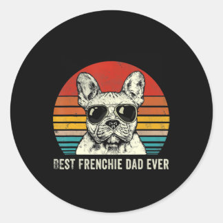 Pegatina Redonda El mejor regalo de papá Bulldog francés de todos l
