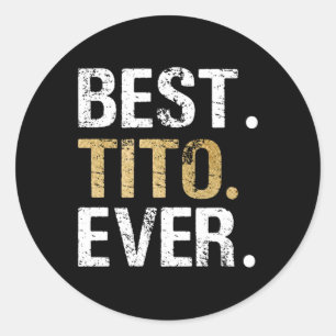 Pegatina Redonda El mejor regalo de Tito para el abuelo español mex