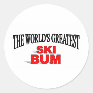 Pegatina Redonda El mejor ski bum del mundo