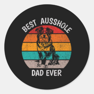 Pegatina Redonda El mejor y divertida papá australiano de Ausshole 