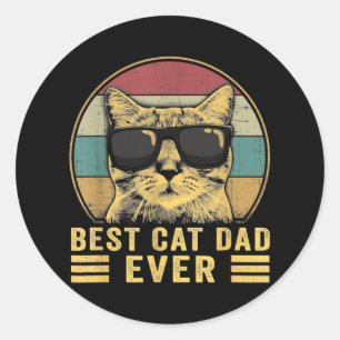 Pegatina Redonda El mejor y gracioso papá de gato que nunca fue un