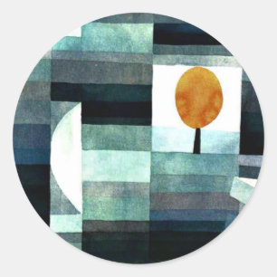 Pegatina Redonda El mensajero de otoño de Paul Klee
