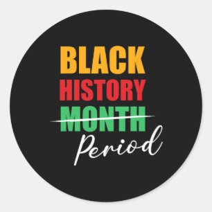 Pegatina Redonda El mes de la historia de los negros periodo del Or