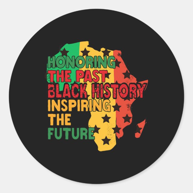 Pegatina Redonda El mes de la historia negra que inspiró el futuro (Anverso)