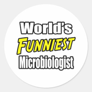 Pegatina Redonda El microbiólogo más gracioso del mundo
