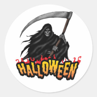 Pegatina Redonda El miedo de Halloween de pañales