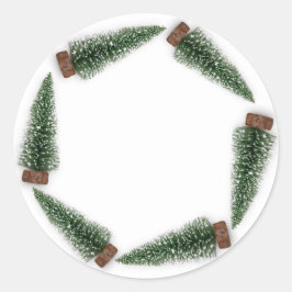 Pegatina Redonda El minimalismo del árbol de Navidad regalo Verde I