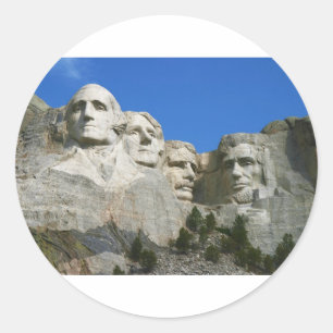 Pegatina Redonda El monumento presidencial del monte Rushmore