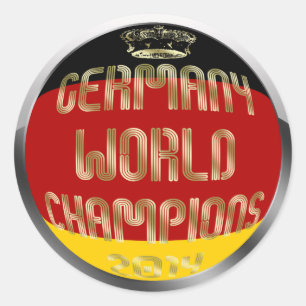 Pegatina Redonda El mundo de Alemania defiende el fútbol 2014