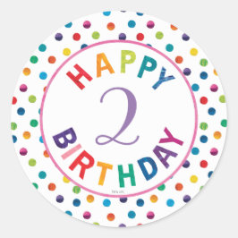 Pegatina Redonda El muy hambriento cumpleaños de la mariposa de la 