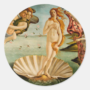 Pegatina Redonda El nacimiento de Venus   Botticelli