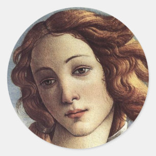 Pegatina Redonda El nacimiento de Venus (detalle)