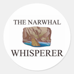 Pegatina Redonda El narwhal Whisperer