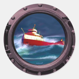 PEGATINA REDONDA EL NAUFRAGIO DEL EDMUND FITZGERALD