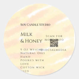 Pegatina Redonda El negocio de las velas de miel de miel de leche a