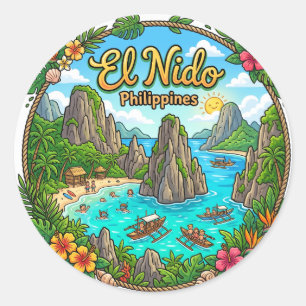 Pegatina Redonda El Nido Filipinas