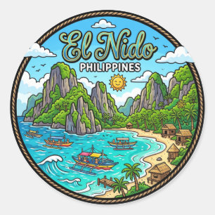 Pegatina Redonda El Nido Filipinas