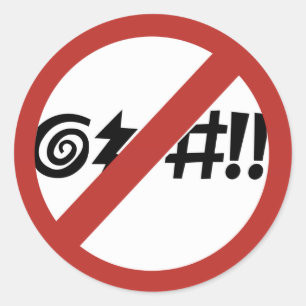 Pegatina Redonda El ningún maldecir permitido, Rótulo, Virginia,