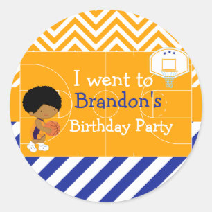 Pegatina Redonda El niño afroamericano de básquetbol al que 'fui'