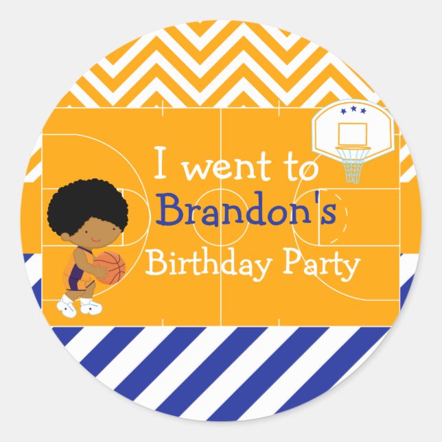 Pegatina Redonda El niño afroamericano de básquetbol al que 'fui' (Anverso)