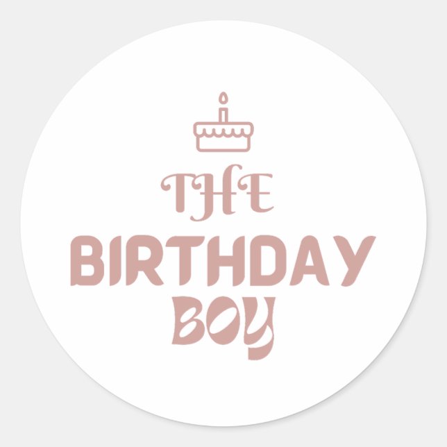 Pegatina Redonda El niño de cumpleaños (Anverso)